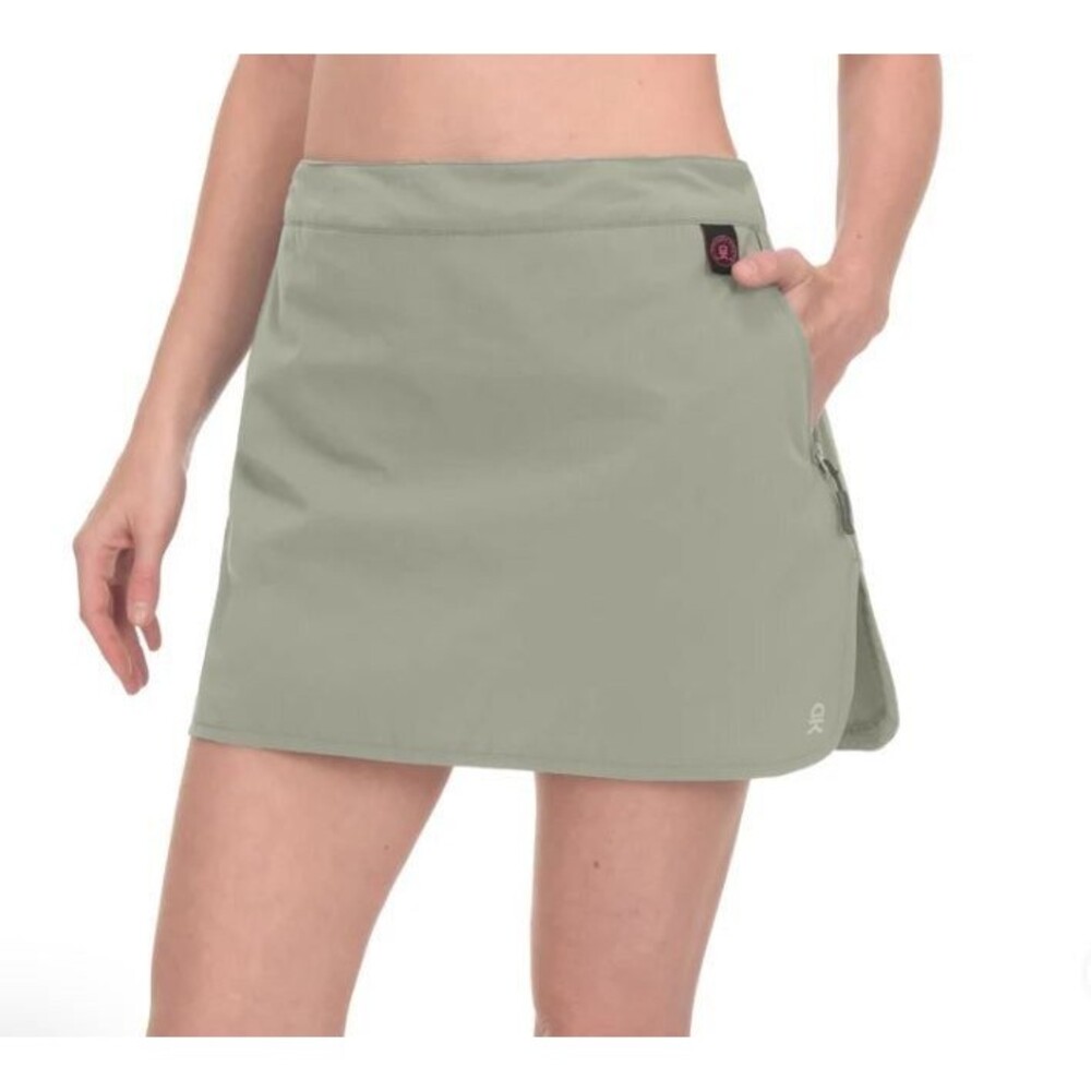NWT Little Donkey Andy Womens Large Athletic Skort‎ Khaki Build-in Shorts UPF 50